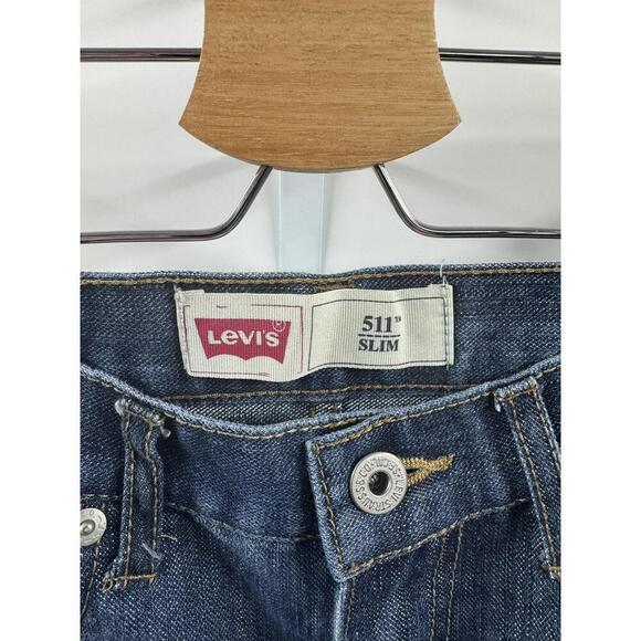Levis 511 Slim Fit Boys Jeans Dark Wash‎ Adjustable Waistband 16REG - Picture 2 of 8
